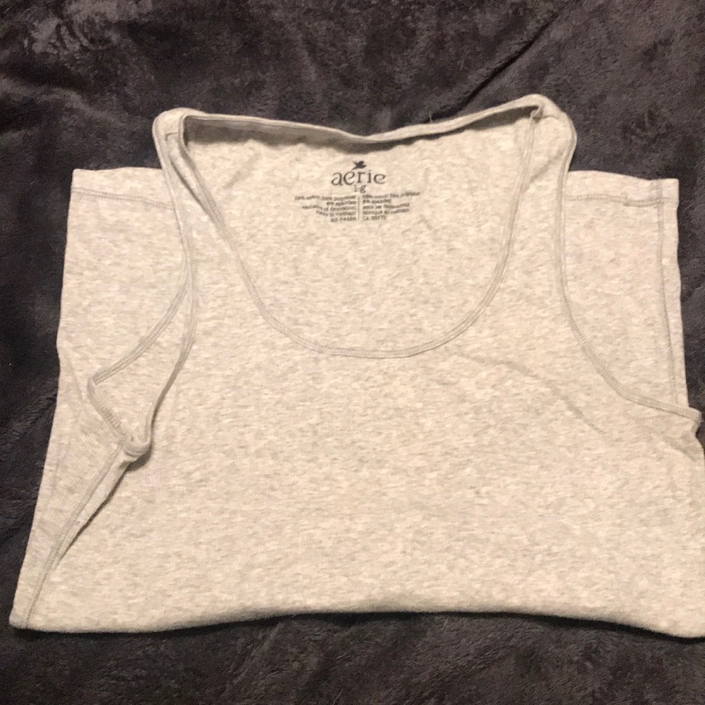 Aerie American Eagle Tank Top L Gray Grey